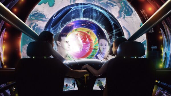 Tunnel of Colored Bubbles